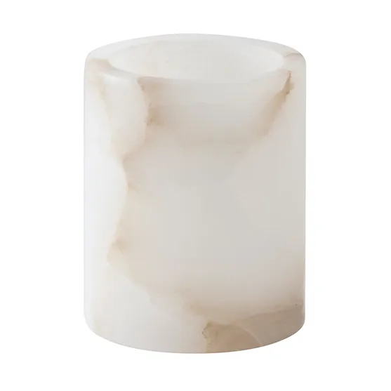 Alabaster ljuslykta - Vit-beige, XS 7,5 cm - Tell Me More