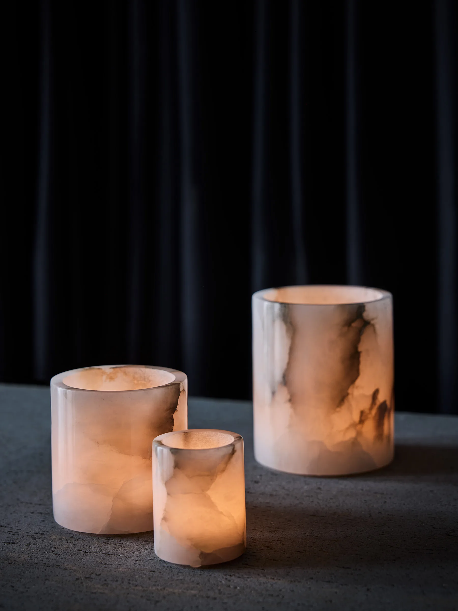 Alabaster ljuslykta, Vit-beige, XS 7,5 cm Tell Me More
