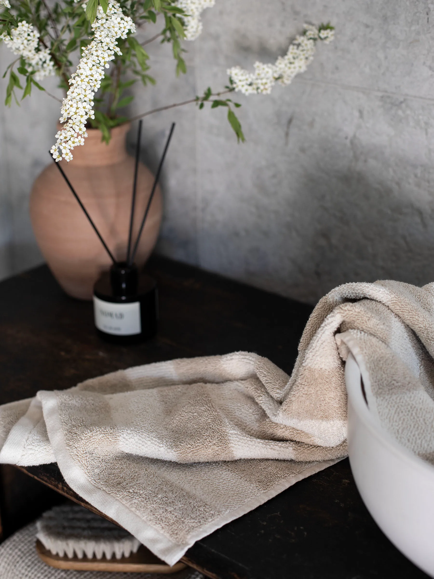 Cleo handduk 50x70 cm, Beige Tell Me More