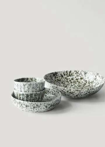 Rivoli skål small Ø14 cm - Green splatter - Tell Me More