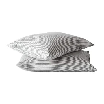 Stonewashed linen örngott 50x70 cm 2-pack - Grey-white - Tell Me More