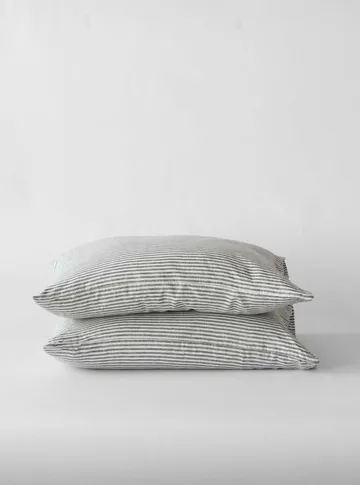 Stonewashed linen örngott 50x70 cm 2-pack - Grey-white - Tell Me More