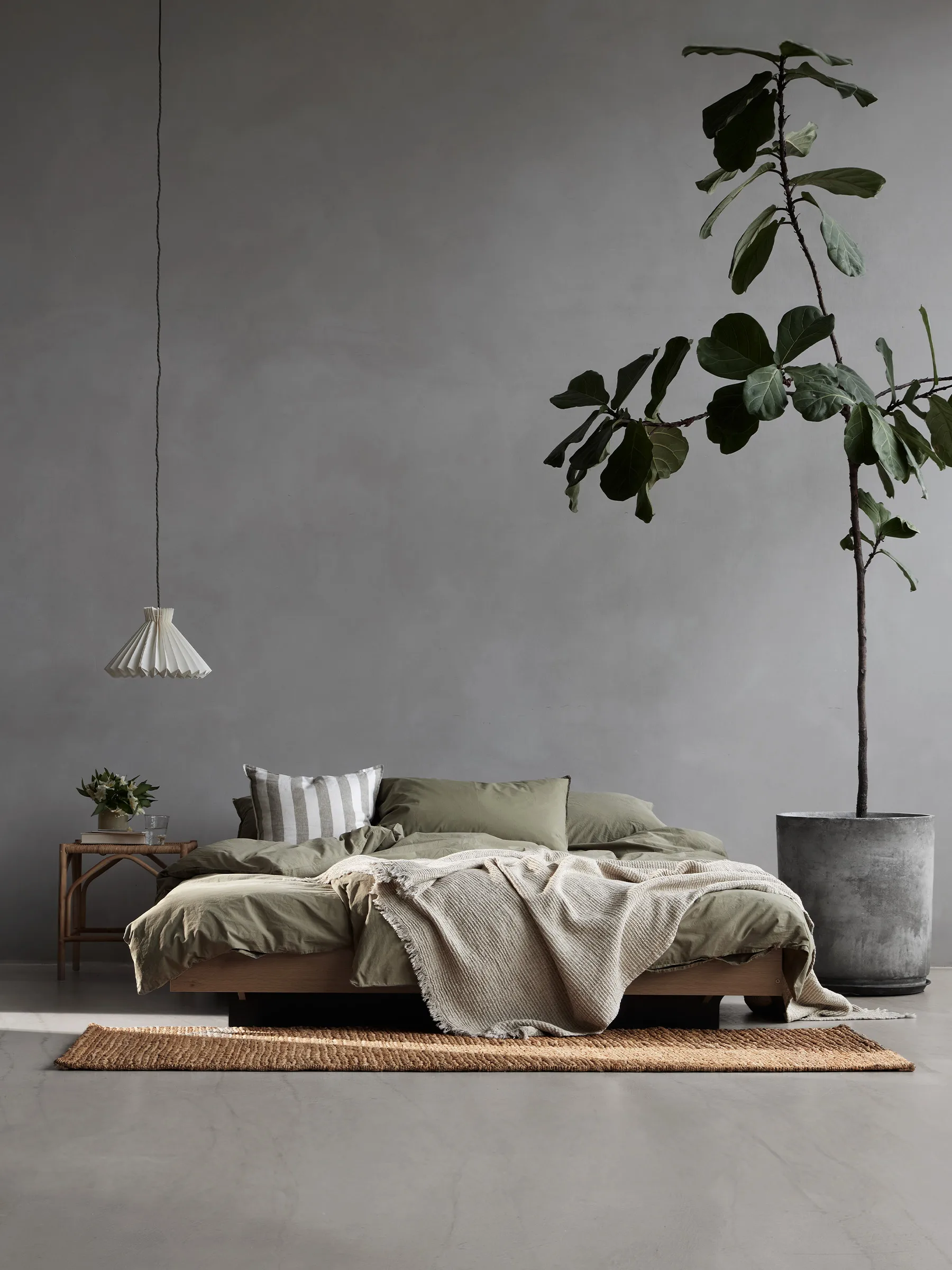 Tell Me More påslakan bomull, Olive, 220x220 cm Tell Me More