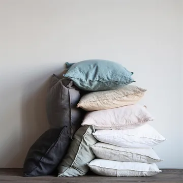 Washed linen kuddfodral 50x50 cm - varmgrå (grey) - Tell Me More