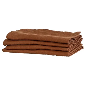 Washed linen tygservett 45x45 cm - Amber (brun) - Tell Me More