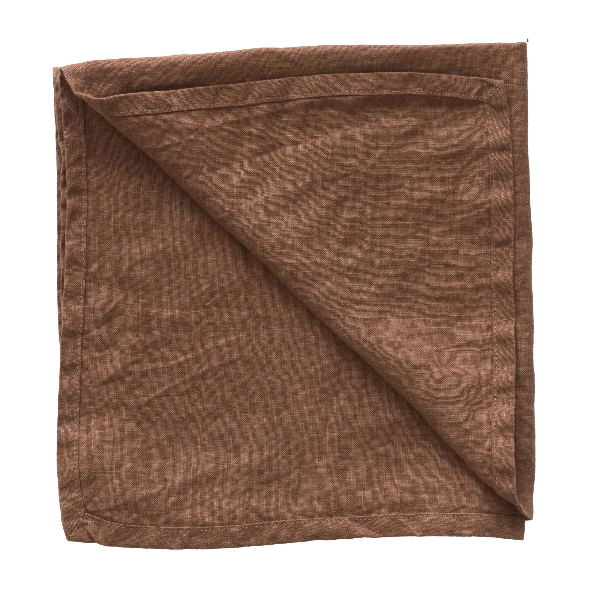 Washed linen tygservett 45x45 cm, Amber (brun) Tell Me More