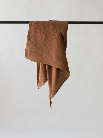 Washed linen tygservett 45x45 cm - Amber (brun) - Tell Me More