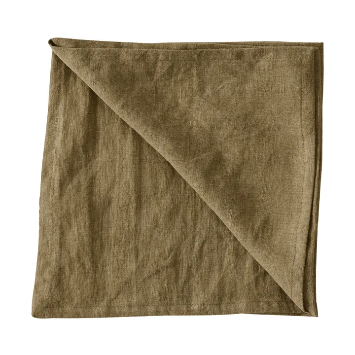 Washed linen tygservett 45x45 cm - Dark olive green - Tell Me More