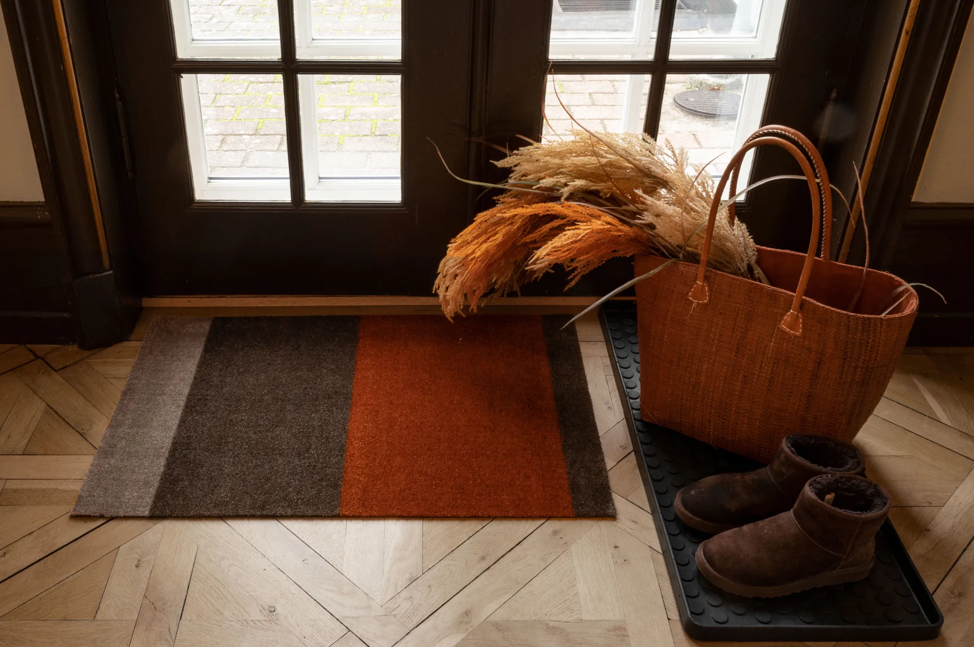 Stripes dörrmatta, Brown-terrakotta, 60x90 cm tica copenhagen