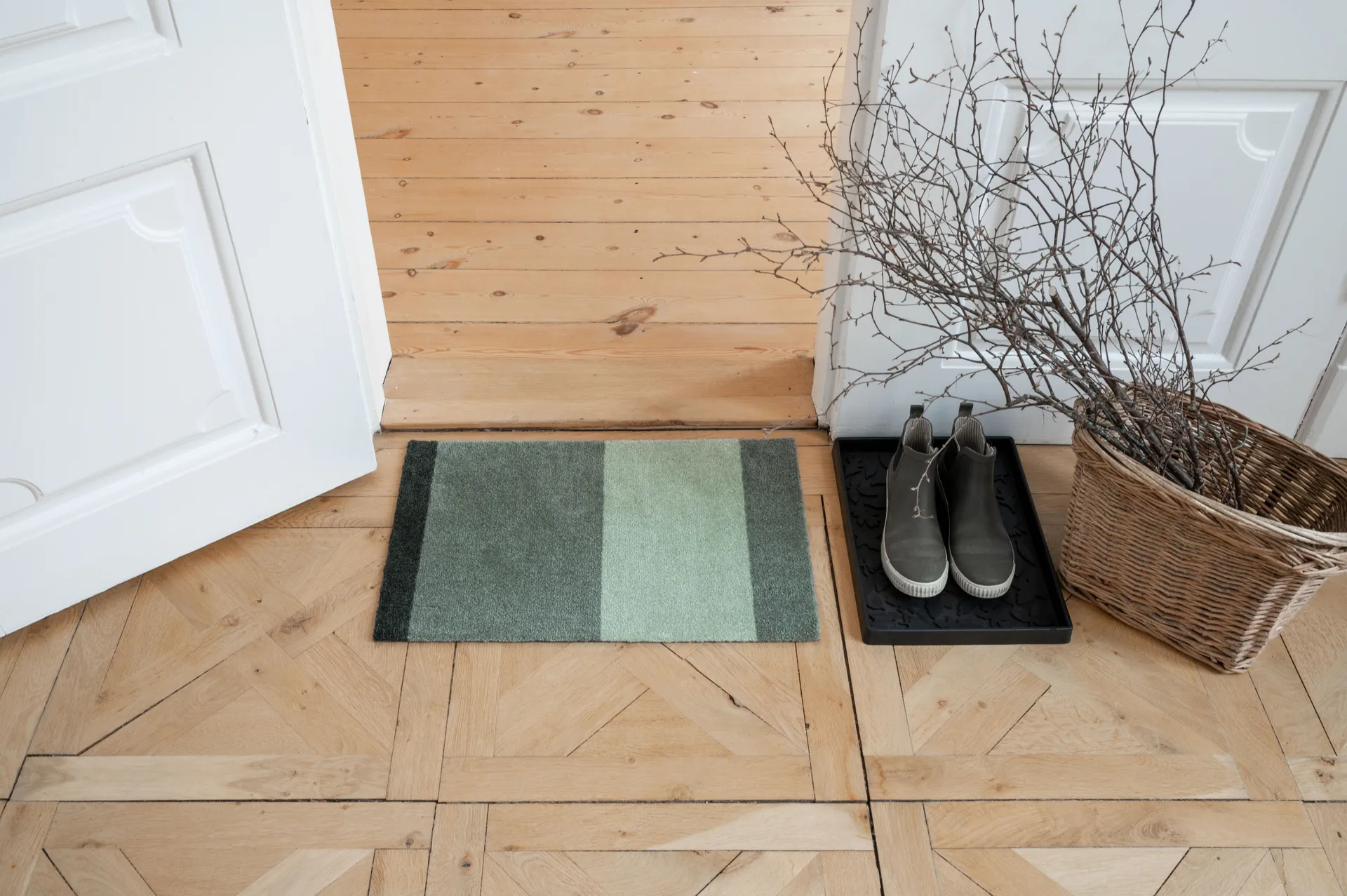 Stripes dörrmatta, Green, 40x60 cm tica copenhagen