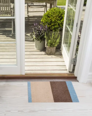 Stripes dörrmatta horisontell - Ivory-sand-blue, 40x60 cm - tica copenhagen