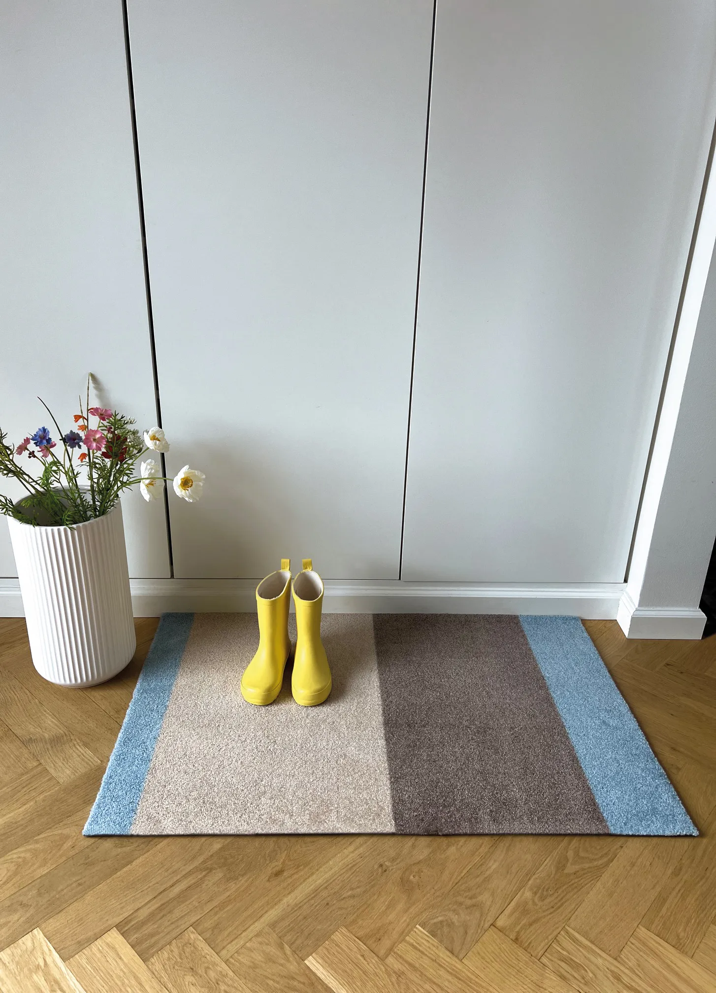 Stripes dörrmatta horisontell, Ivory-sand-blue, 60x90 cm tica copenhagen
