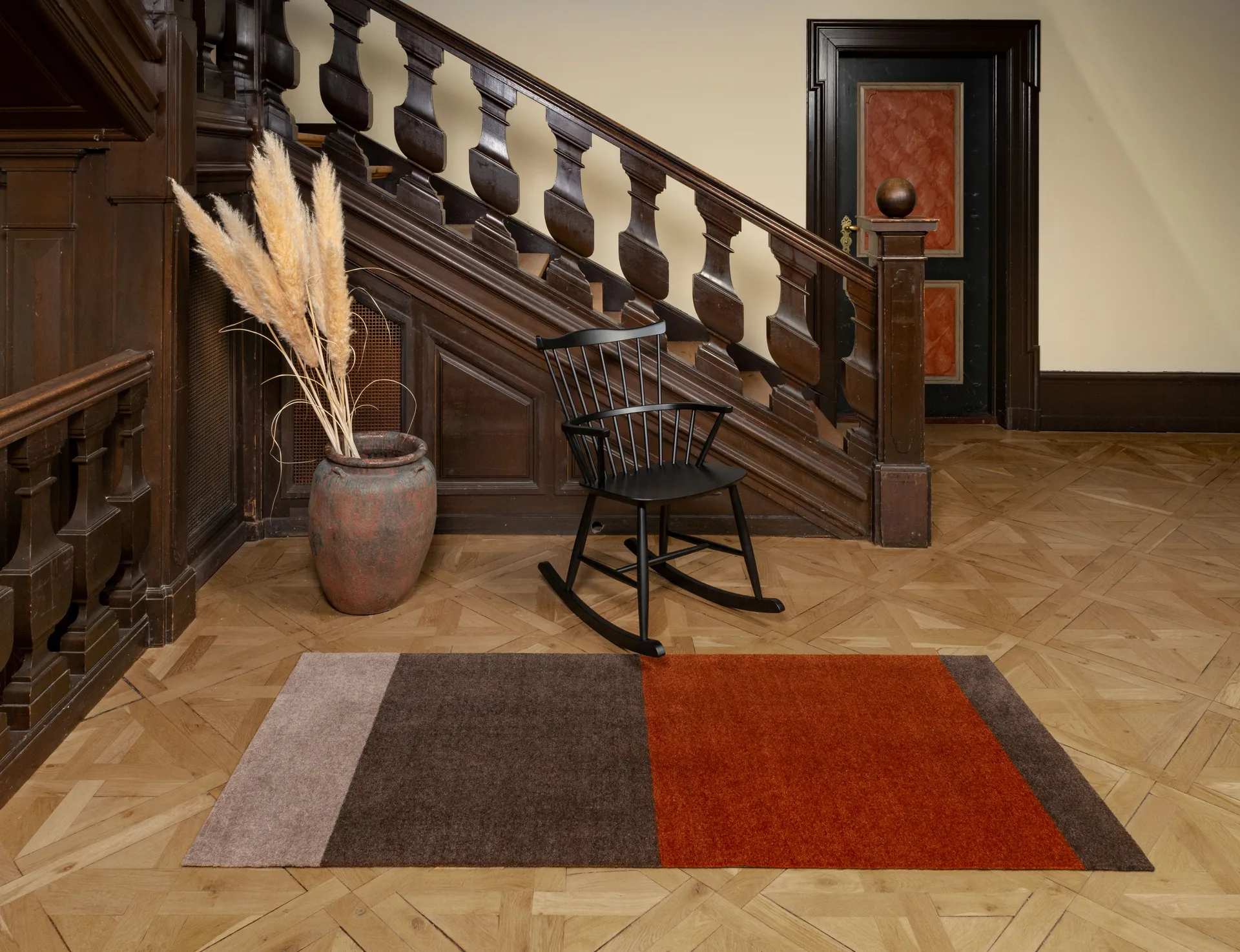 Stripes gångmatta horisontell, Brown-terrakotta 90x200 cm tica copenhagen