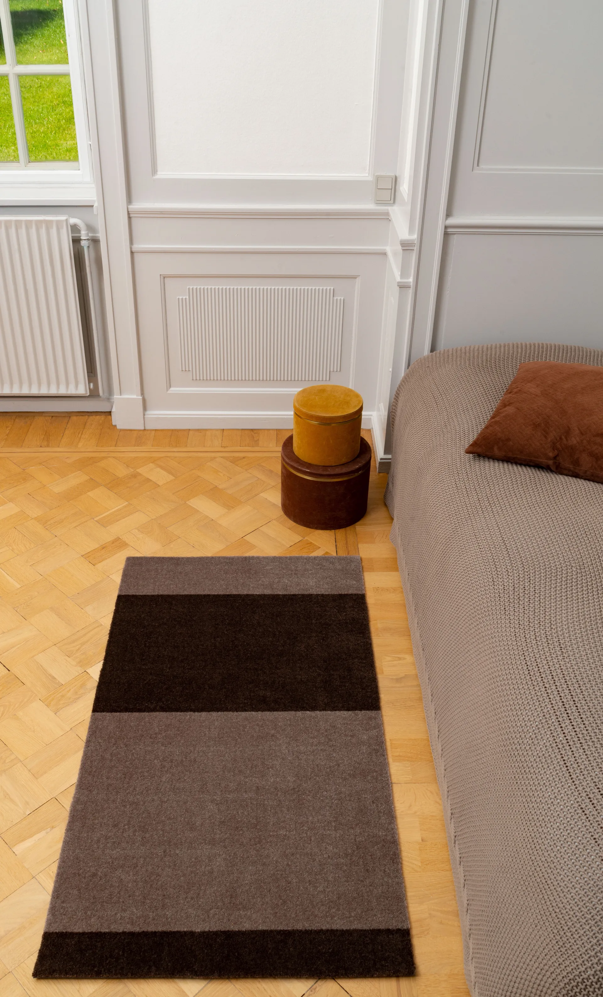 Stripes gångmatta horisontell, Sand-brown, 67x120 cm tica copenhagen