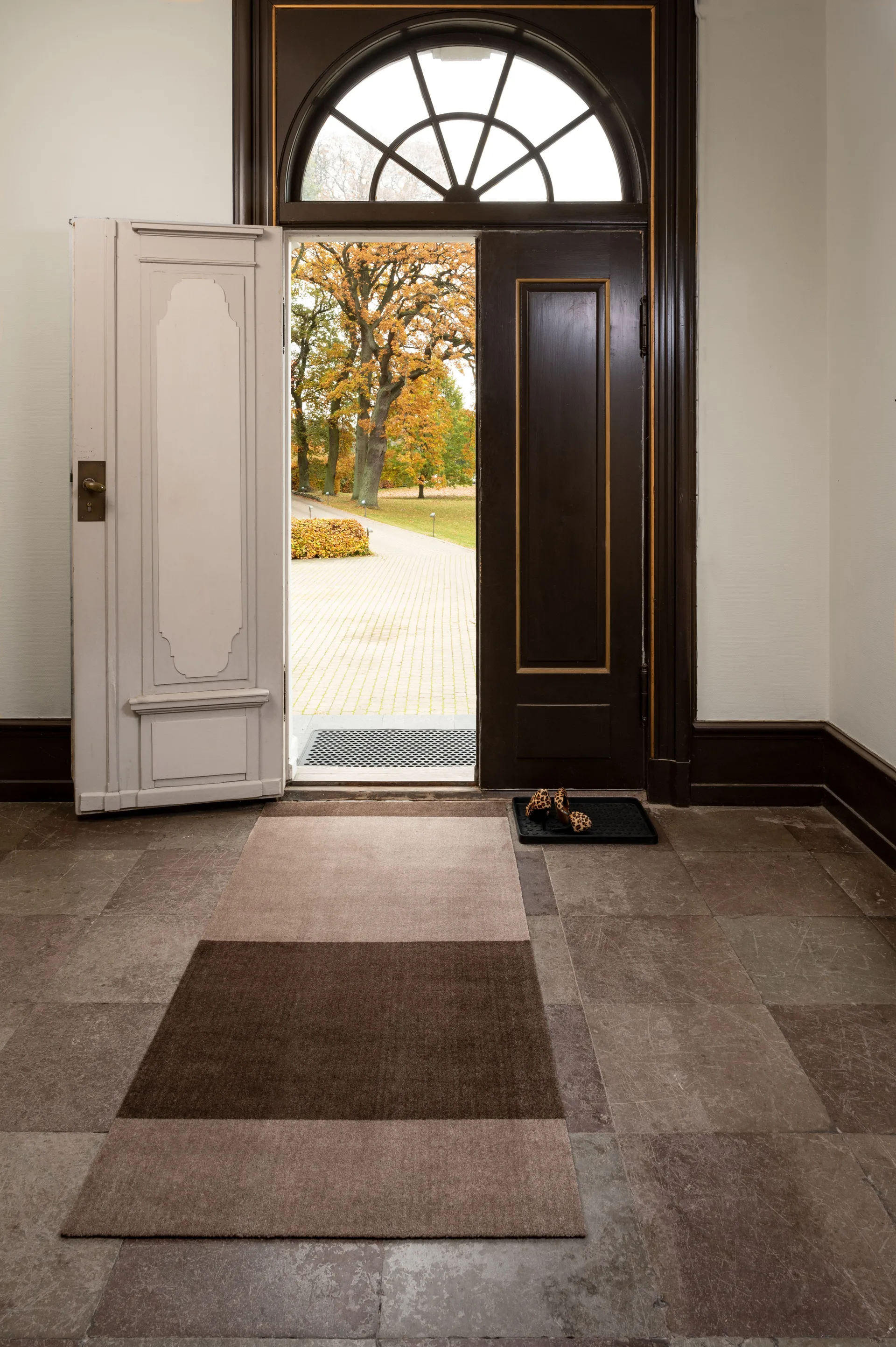 Stripes gångmatta horisontell, Sand-brown, 90x200 cm tica copenhagen