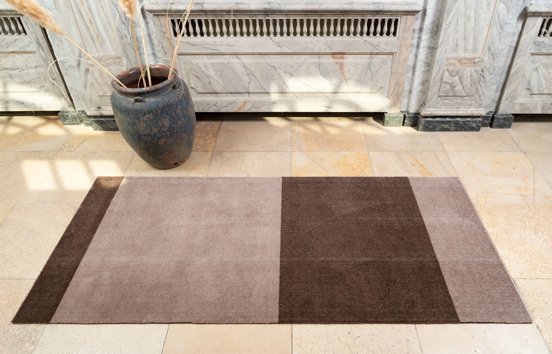 Stripes gångmatta horisontell, Sand-brown, 90x200 cm tica copenhagen