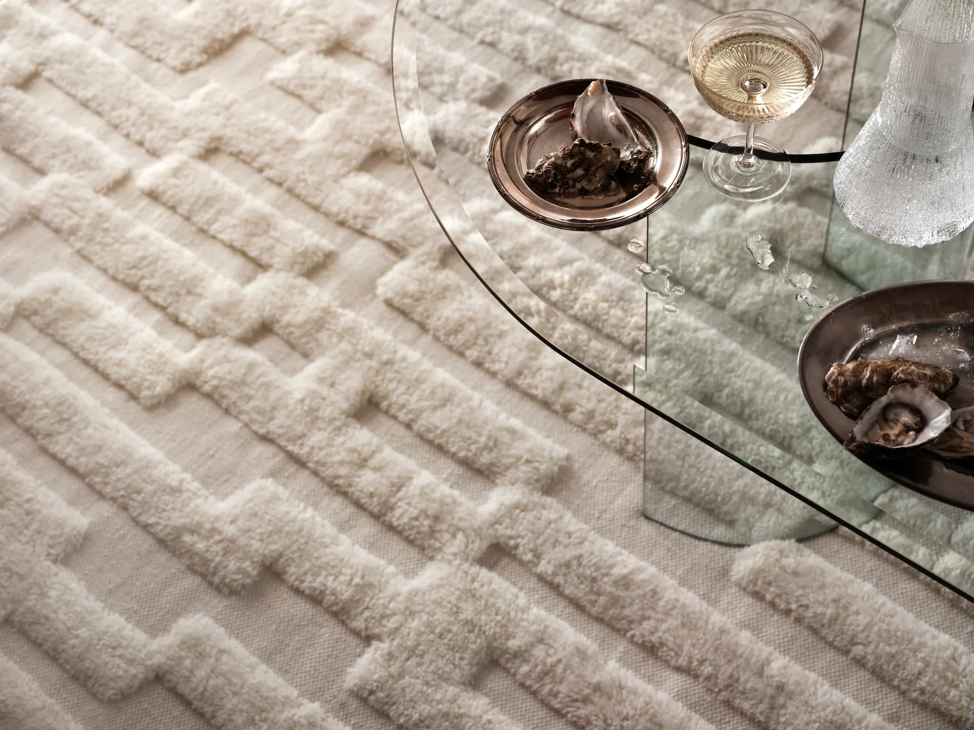 Bielke ullmatta 200x300 cm, Offwhite Tinted