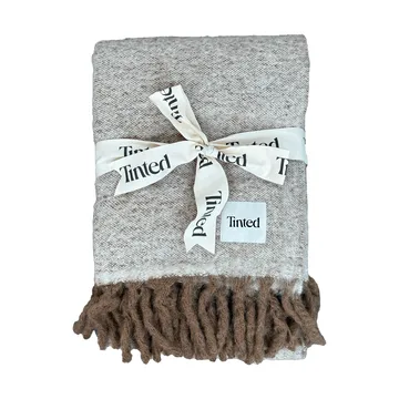 Fridh mohairpläd - Brown-off white, 130x170 cm - Tinted