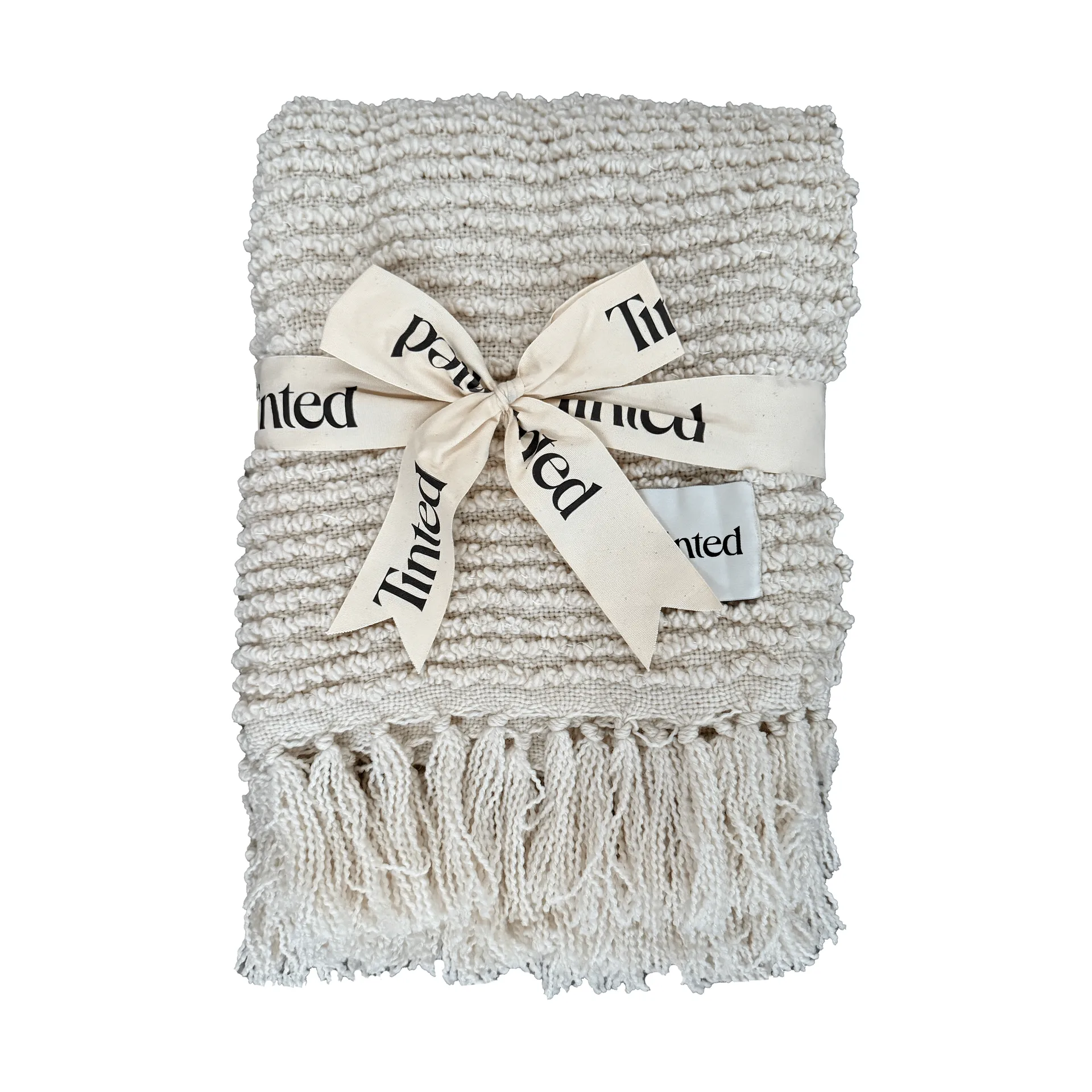 Janzen bouclépläd, Solid off white-natural, 130x170 cm Tinted