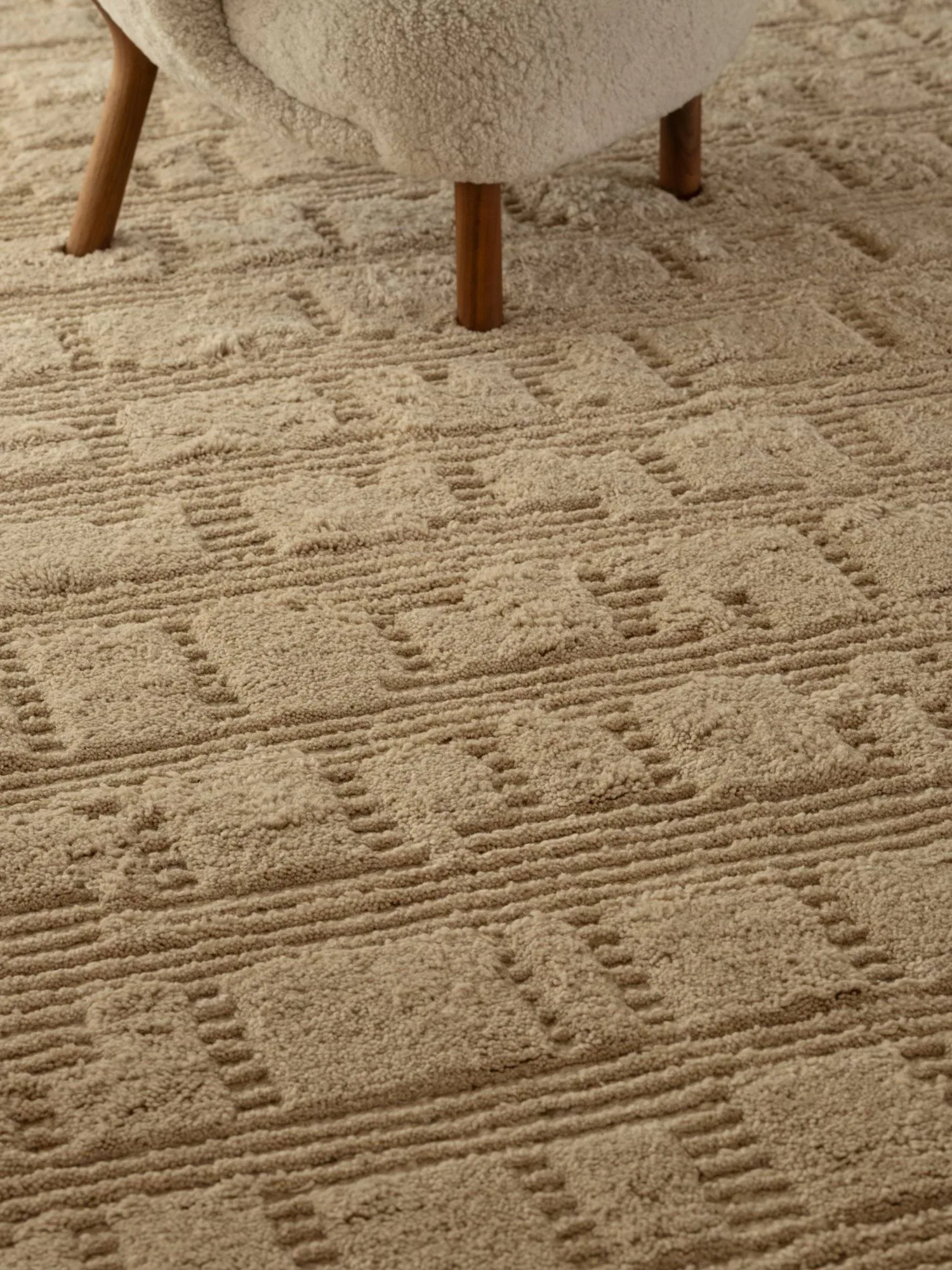 Lydahl ullmatta, Beige, 250x350 cm Tinted