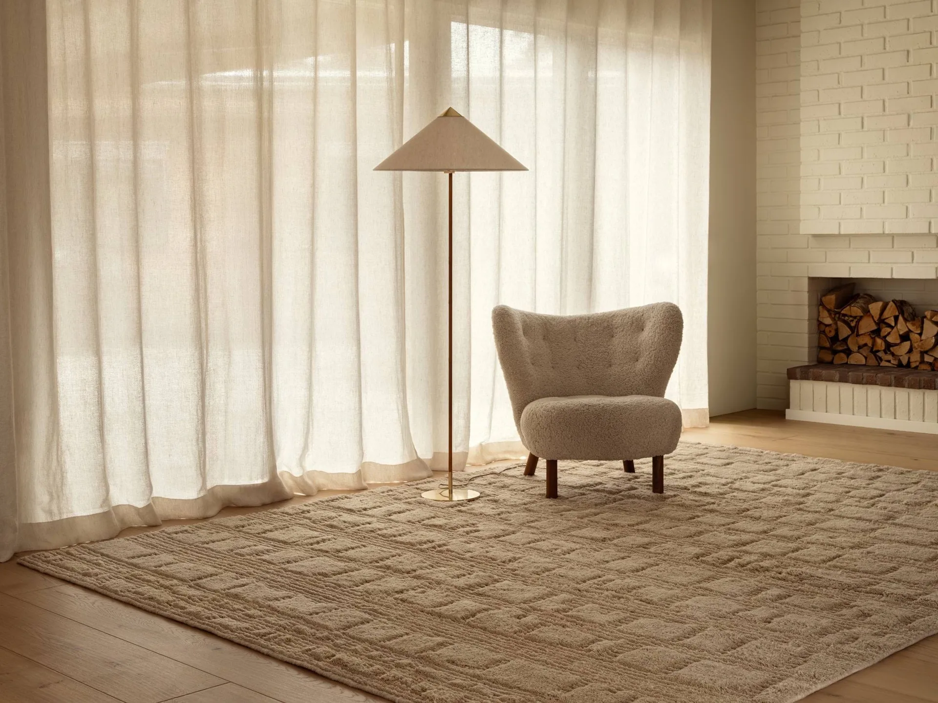 Lydahl ullmatta, Beige, 250x350 cm Tinted
