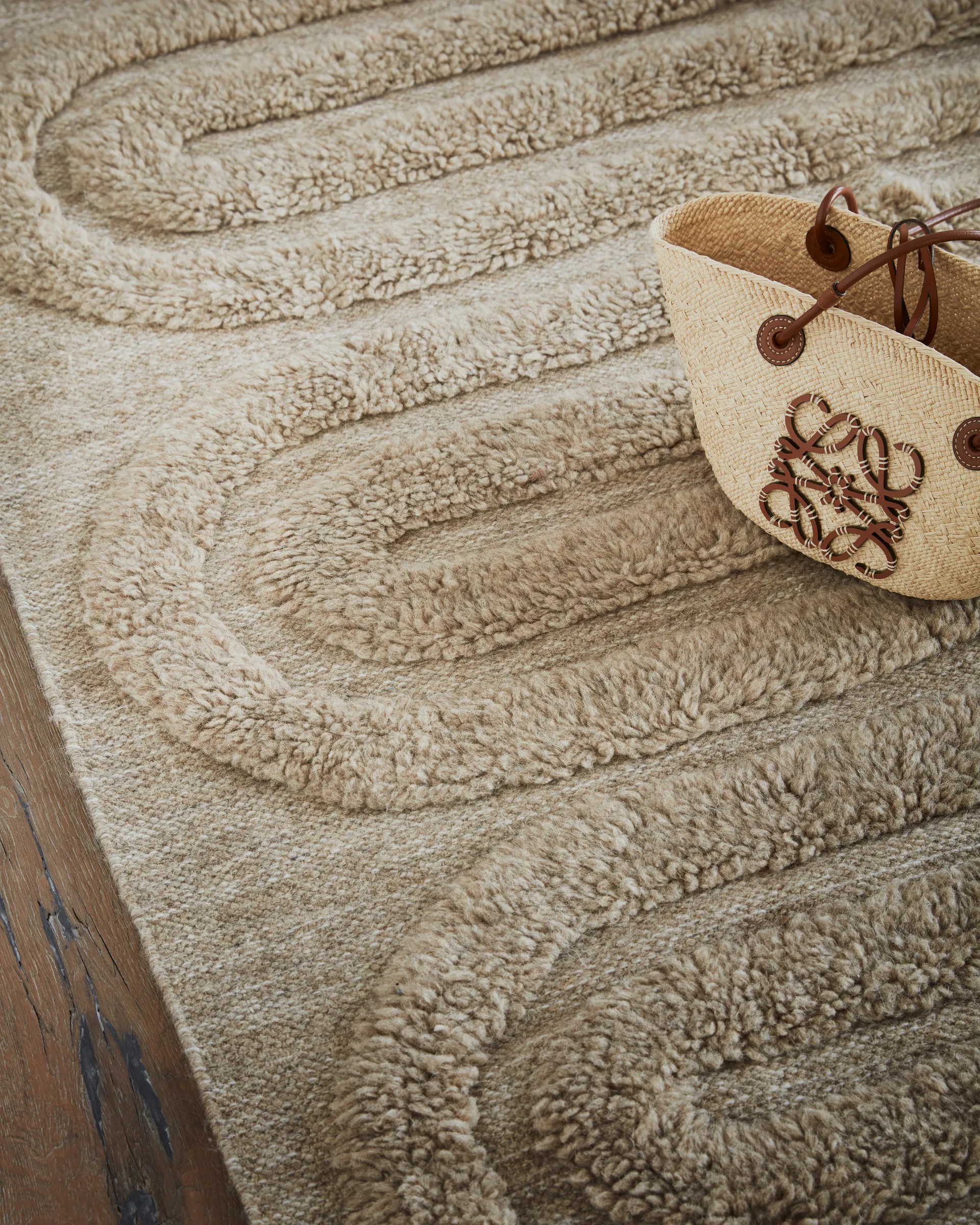 Riklund ullmatta 190x290 cm, Beige-melange Tinted