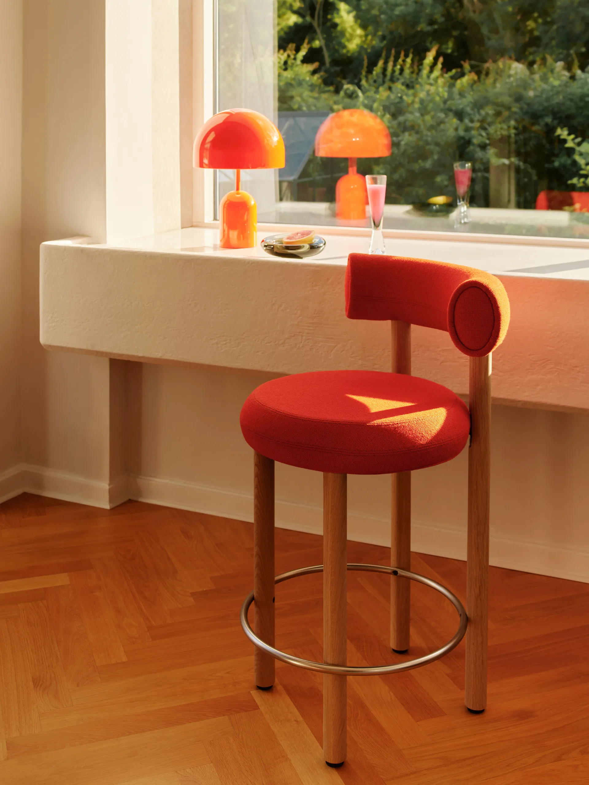 Bell Portabel LED bordslampa 28 cm, Fluoro (röd) Tom Dixon