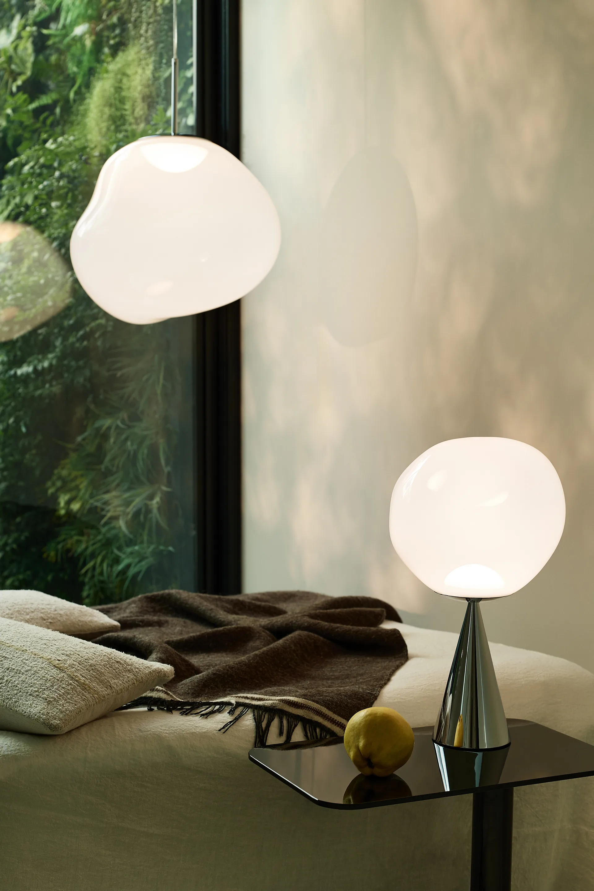 Melt pendel LED, Opal-silver, medium 50x50 cm Tom Dixon