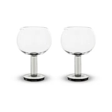 Puck Balloon glas på fot 45 cl 2-pack - Clear-smoke - Tom Dixon