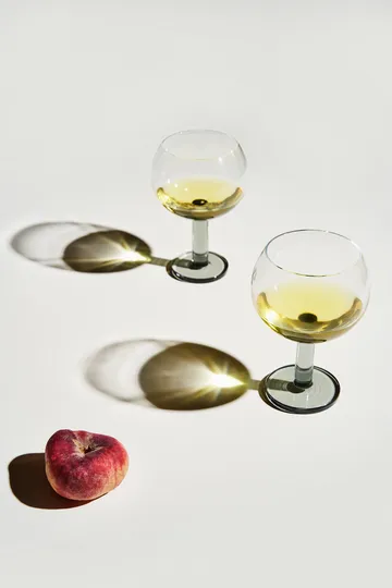 Puck Balloon glas på fot 45 cl 2-pack - Clear-smoke - Tom Dixon