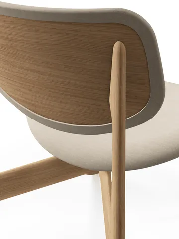 Slab loungestol klädd sits - Natural brushed oak-Linara 05 CMHR Cream - Tom Dixon