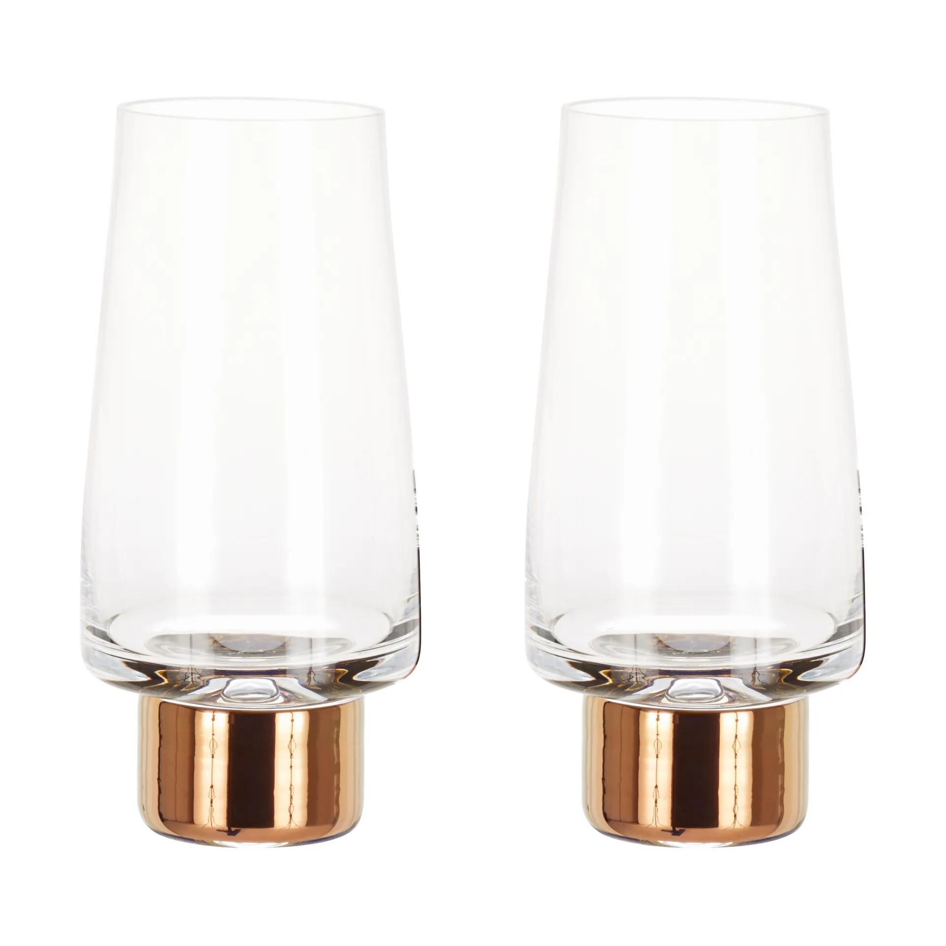 Tank High Ball dricksglas 38 cl 2-pack, Clear-copper Tom Dixon