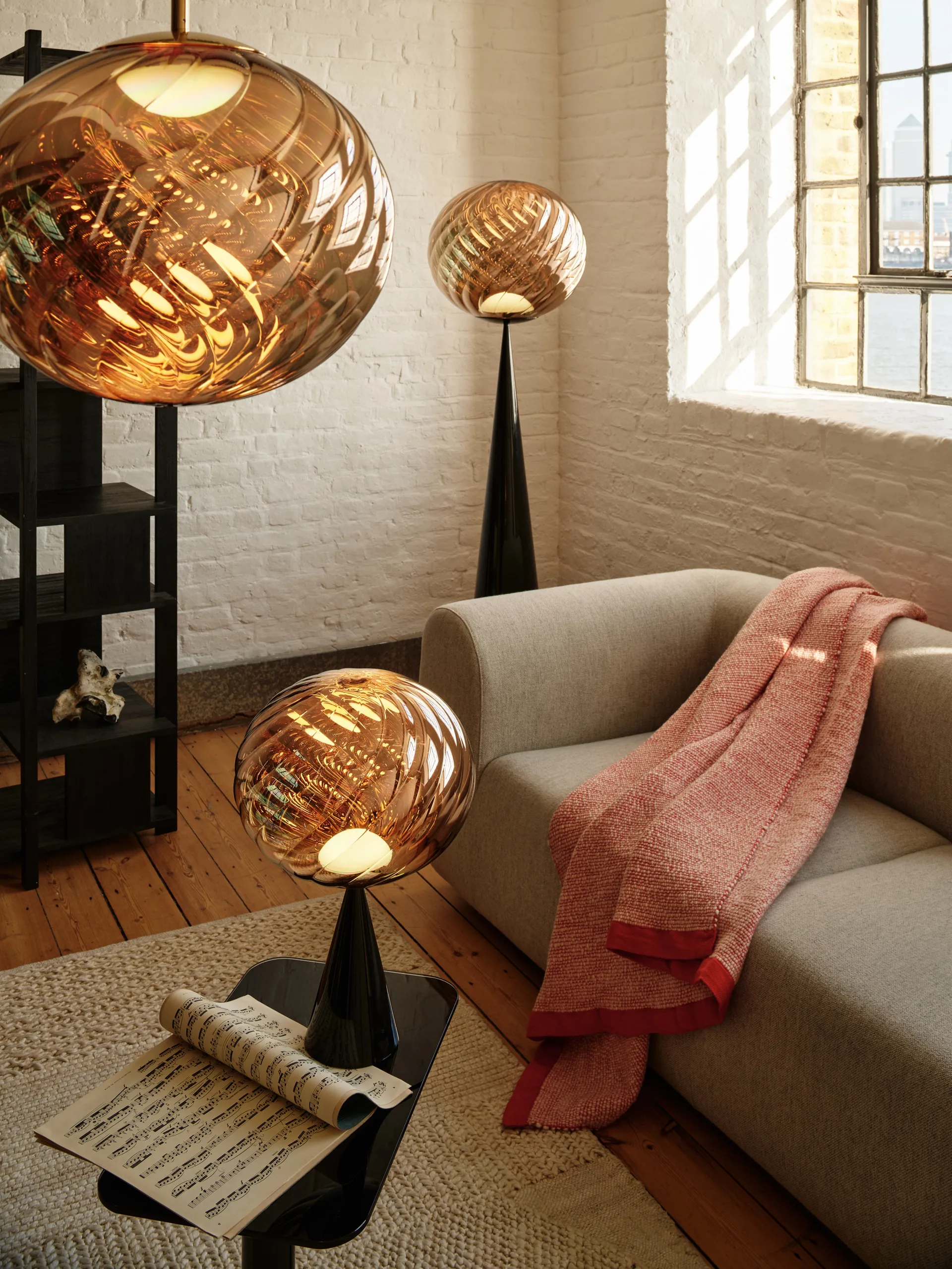 Whirl pendel Ø45 cm, Gold Tom Dixon