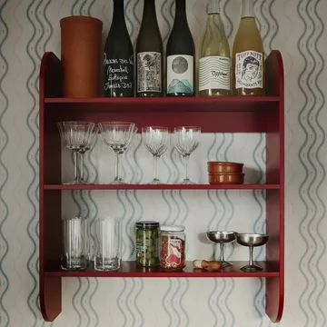 Strapats vägghylla 62x73,6 cm - Burgundy - TÔNN furniture