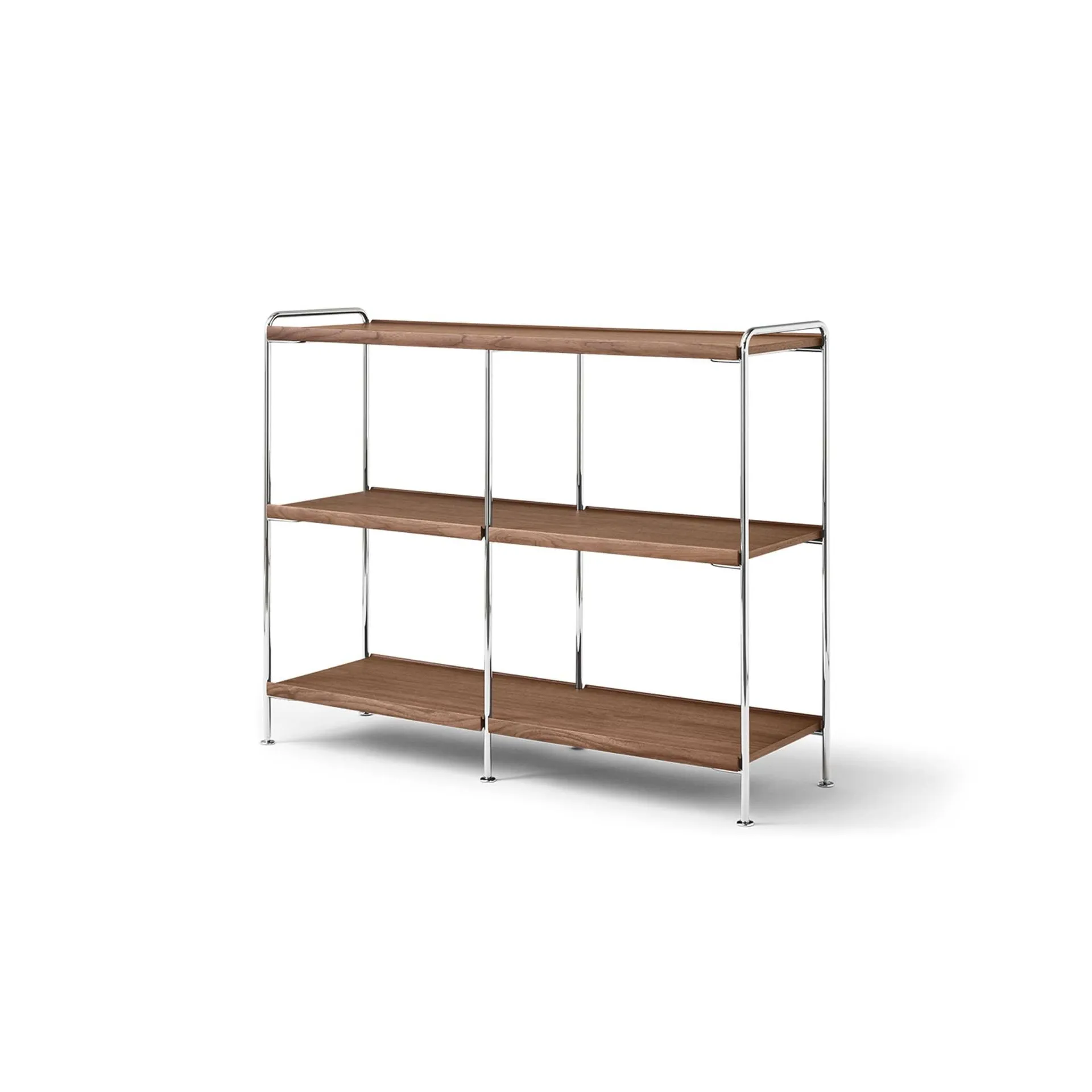Alima NDS5 hylla, Lackerad valnöt-krom, 123x95x38 cm &Tradition
