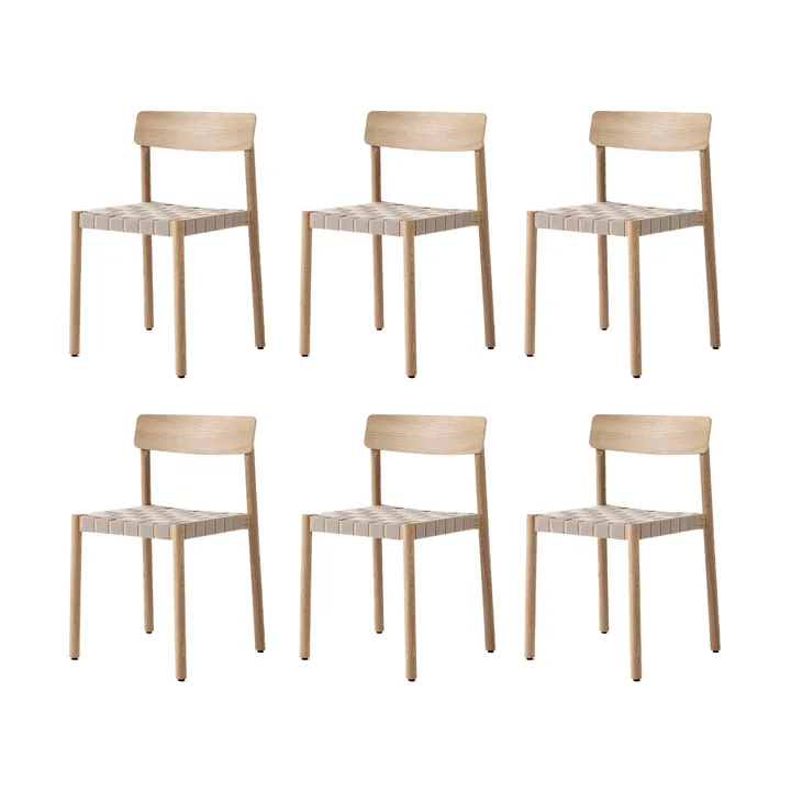 Betty TK1 stol, Ek-naturflätad linnebandsits, 6-pack - &Tradition