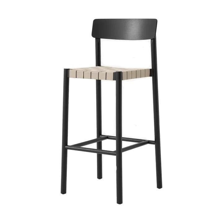 Betty TK15 Bar Chair barstol 75 cm - Svartlackad ask-naturfärgat lin - &Tradition