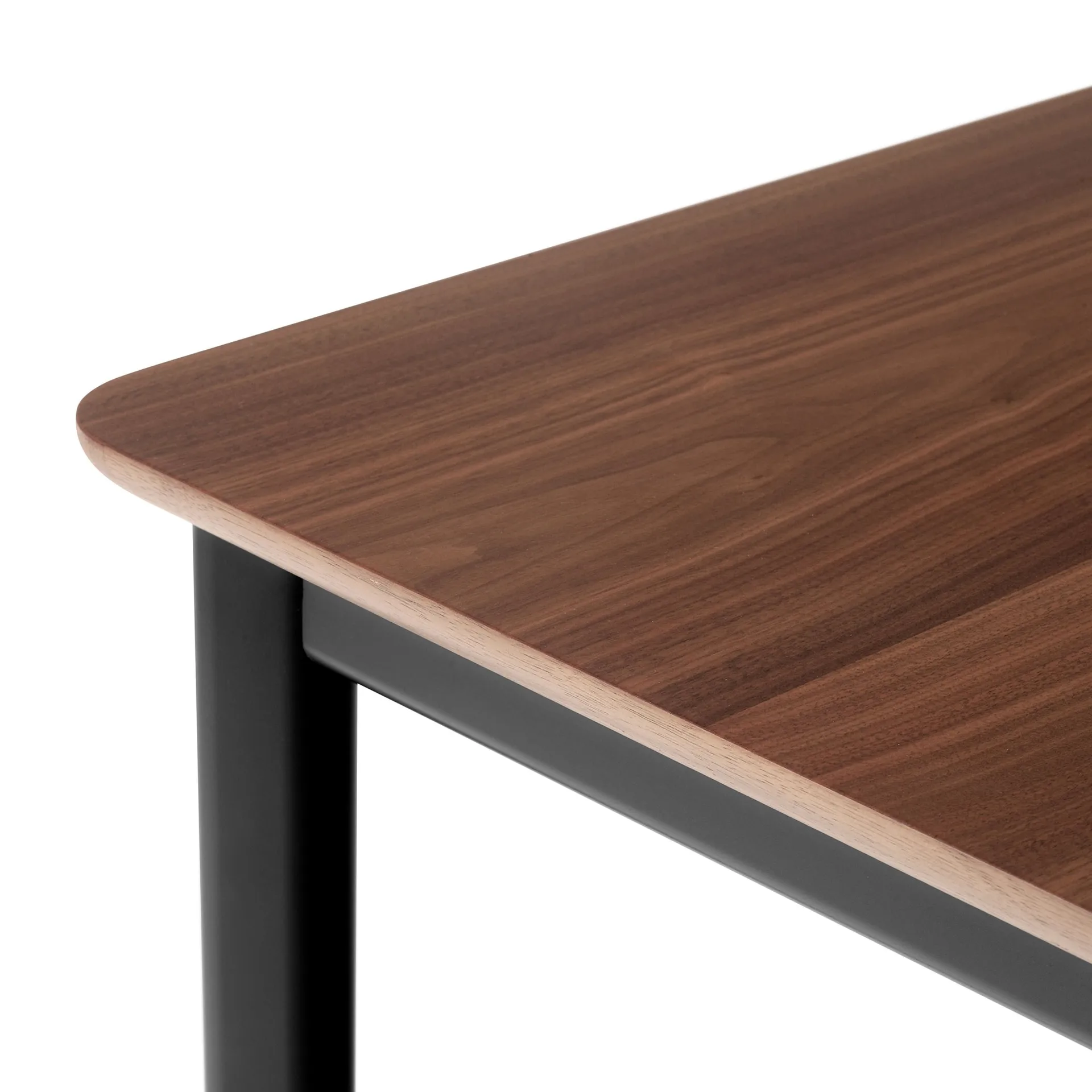 Drip HW115 matbord 83x143 cm, Black frame-clear lacq. walnut &Tradition