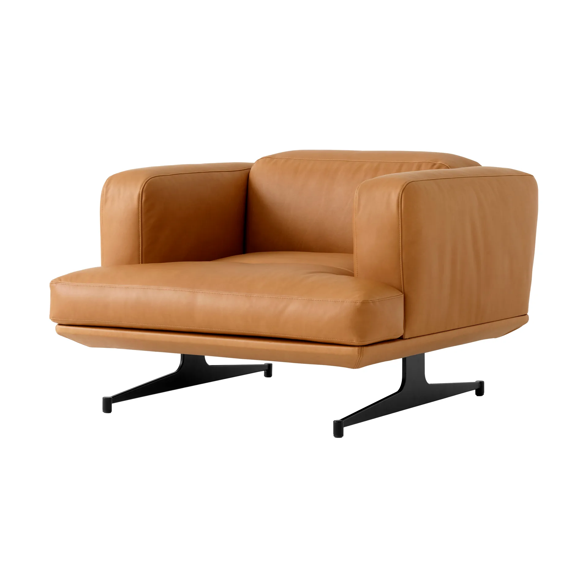 Inland AV21 fåtölj, Noble läder cognac-warm black &Tradition
