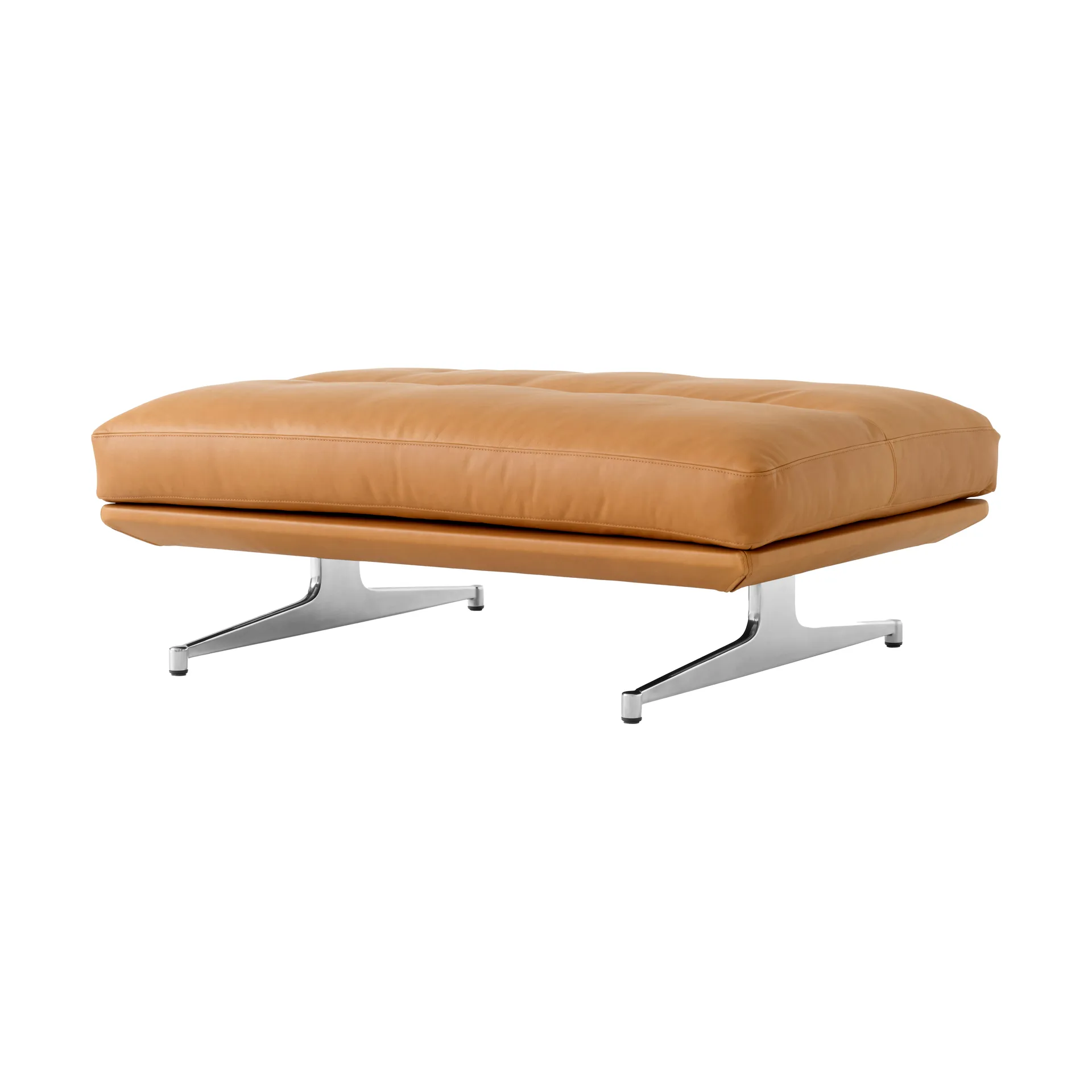 Inland AV32 pouf 78x113 cm, Noble läder cognac-polished alu &Tradition
