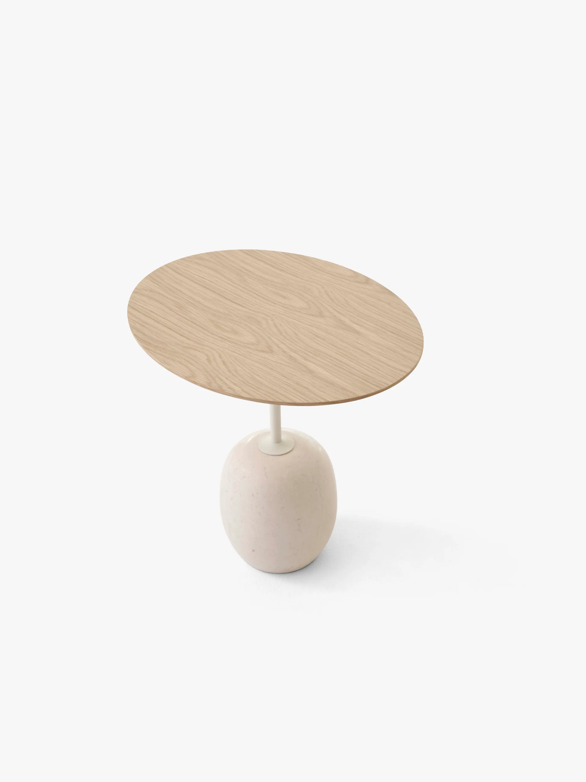 Lato LN9 sidobord, Oak-Crema diva marble &Tradition