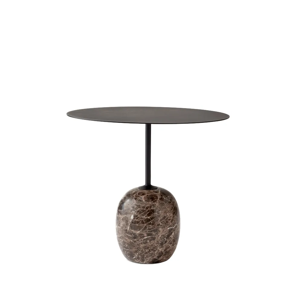 Lato LN9 sidobord, svart, emparador marmor &Tradition