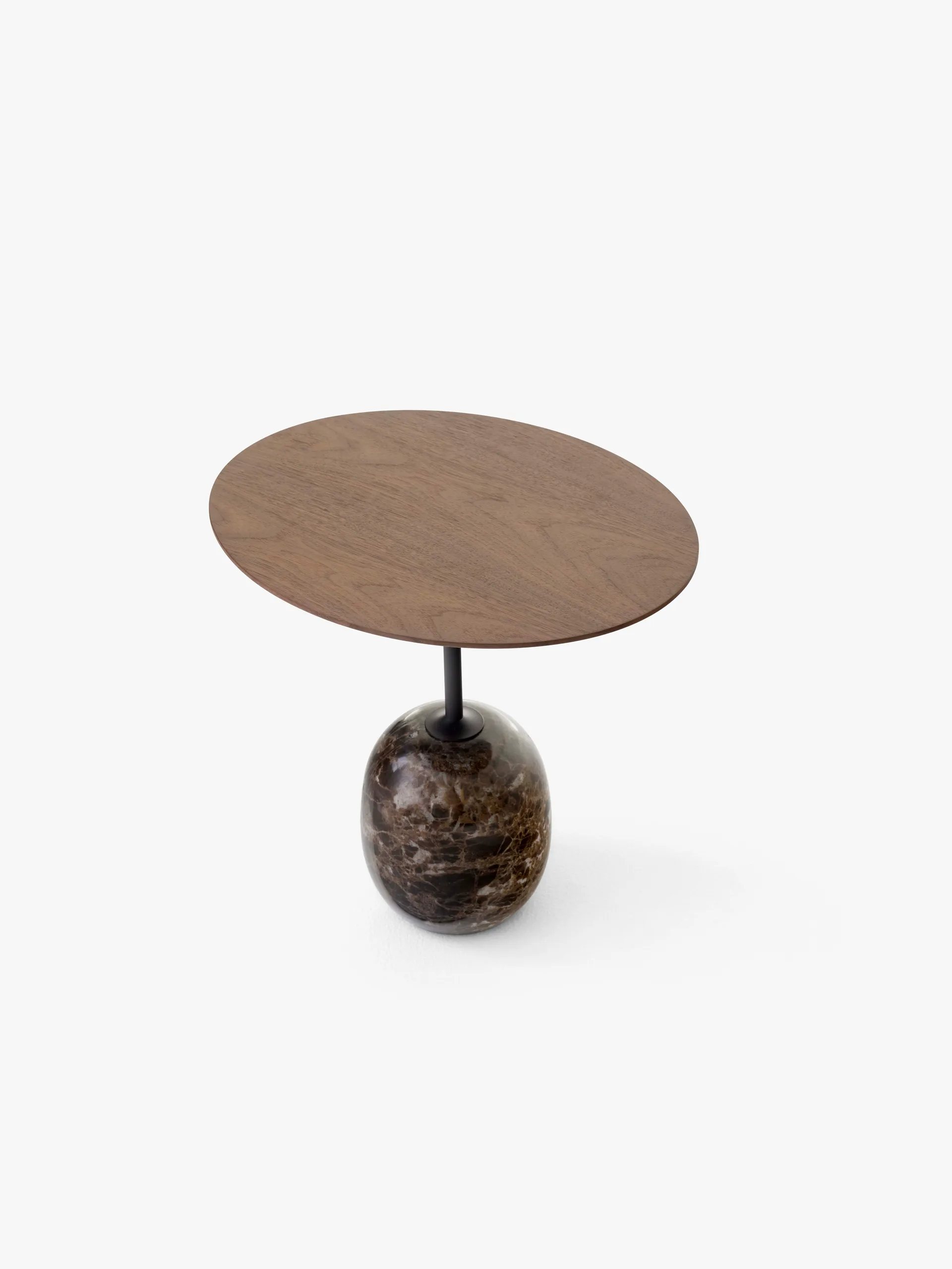 Lato LN9 sidobord, Walnut-Emparador marble &Tradition