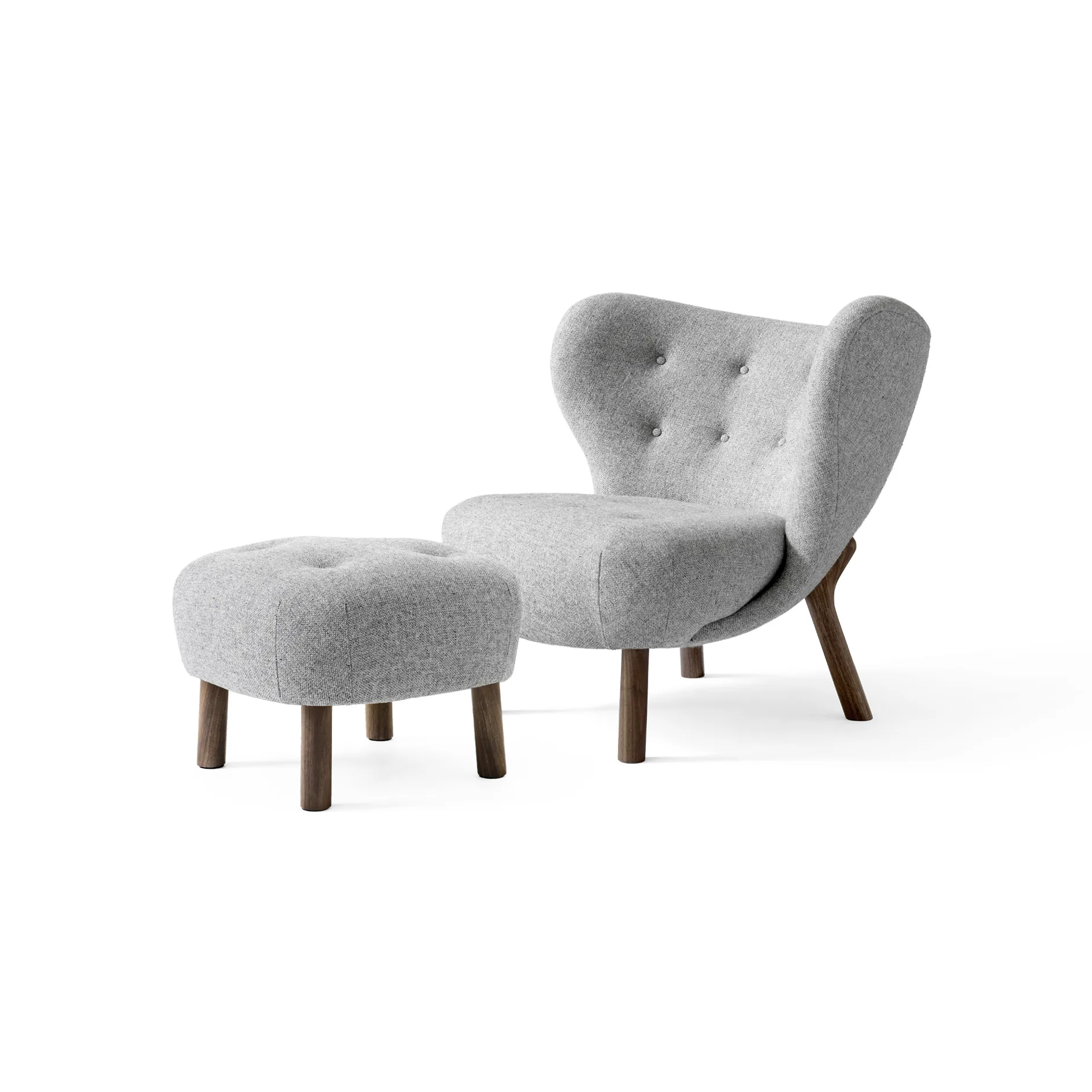 Little Petra VB1 fåtölj inkl. pouf ATD1, Oljad valnöt-Hallingdal &Tradition
