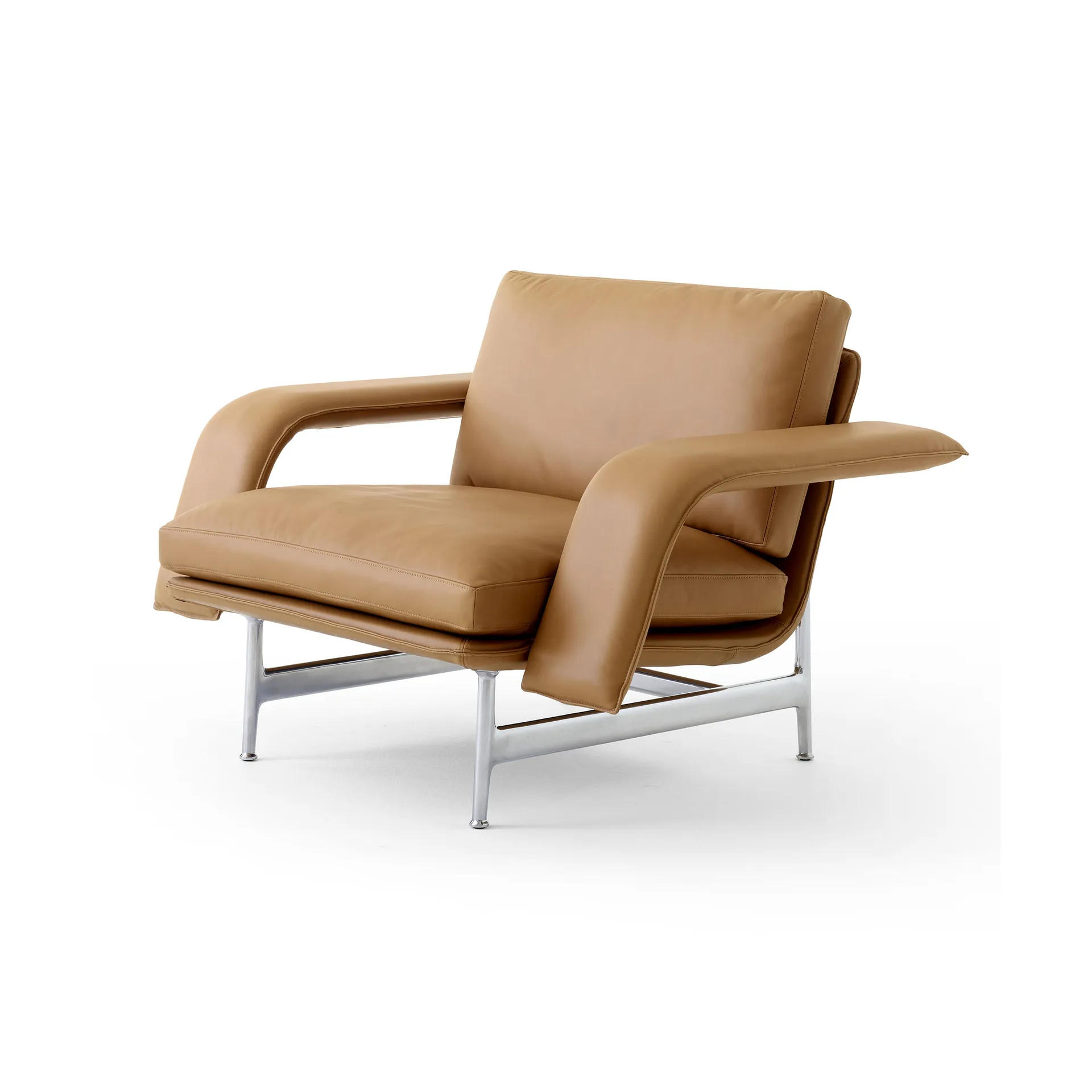 Meantime AV29 loungefåtölj, Pol. aluminium-Noble leather cognac &Tradition