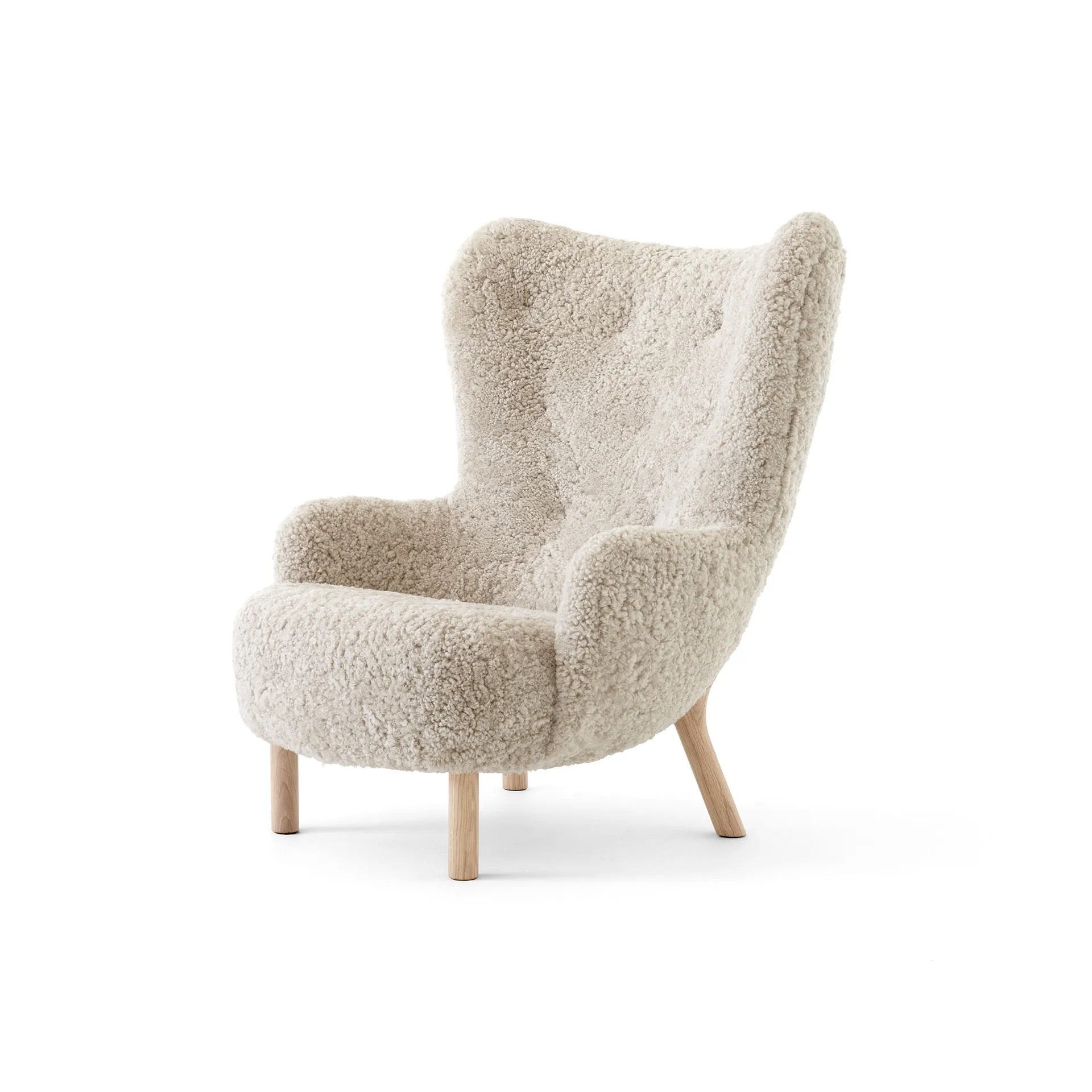 Petra VB3 High fåtölj, Oljad ek-Sheepskin Moonlight &Tradition