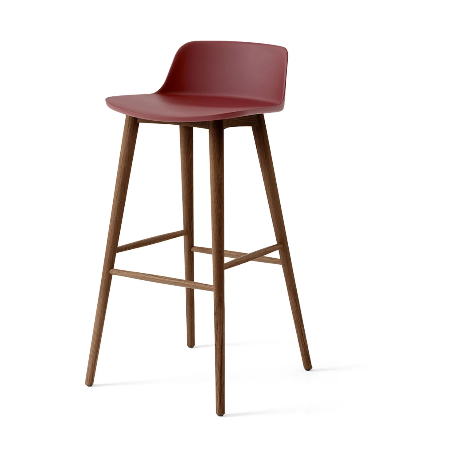 Rely HW123 barstol, Red brown-lackerad valnöt, 75 cm &Tradition