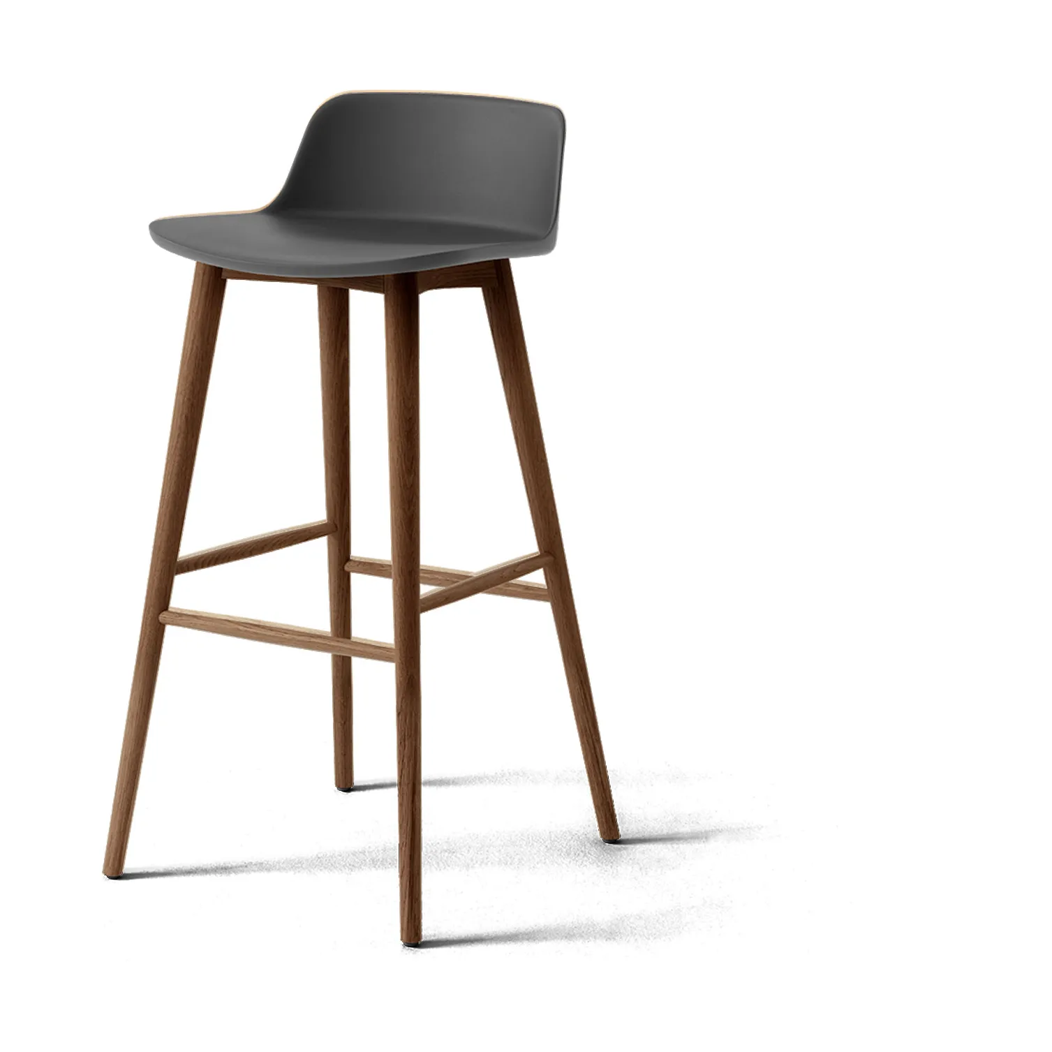 Rely HW123 barstol, Stone grey-lackerad valnöt, 75 cm &Tradition
