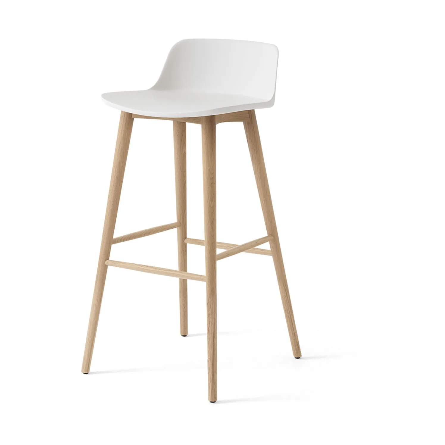 Rely HW123 barstol, White-lackerad ek, 75 cm &Tradition