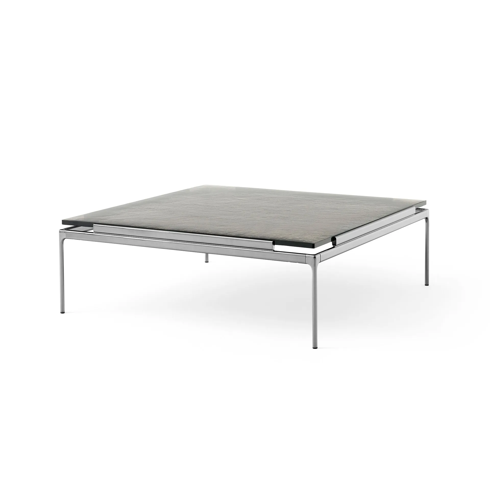 Sett LN13 soffbord, Smoked cast glass-dark chrome &Tradition